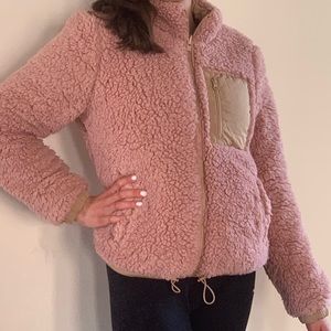 Reversible Full Zip Sherpa Fleece Jacket- S